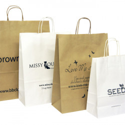 Over Printed Paper Carrier Bags Simple Logo Only