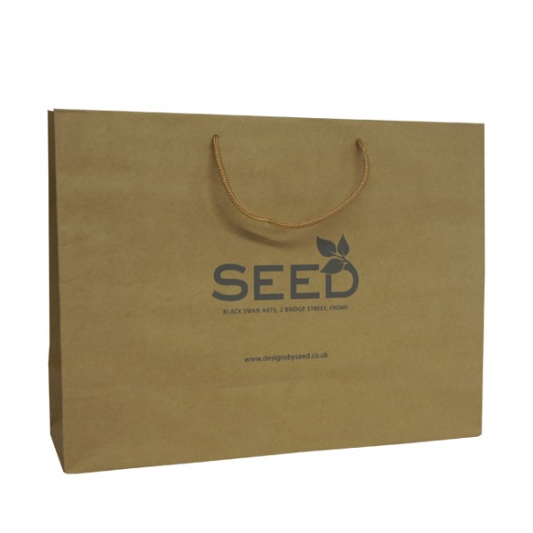 300mm Brown Recycled Paper Carrier Bags from stock at Midpac Packaging.