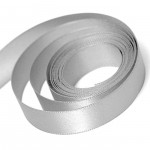 Silver Double Faced Satin Ribbon Silver Double Faced Satin Ribbon