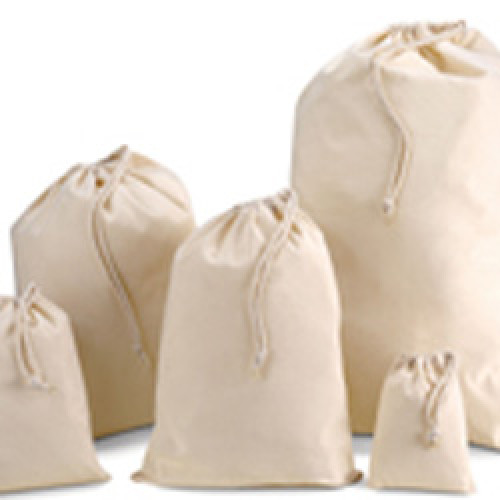 140mm Natural Cotton Drawstring Bags