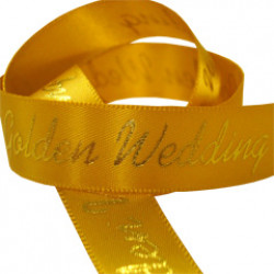 Golden Wedding Printed Ribbon