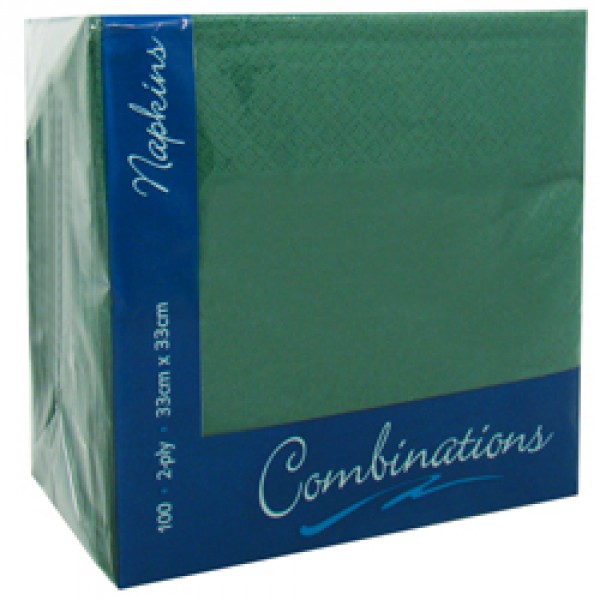 Coloured Serviettes Holly Green