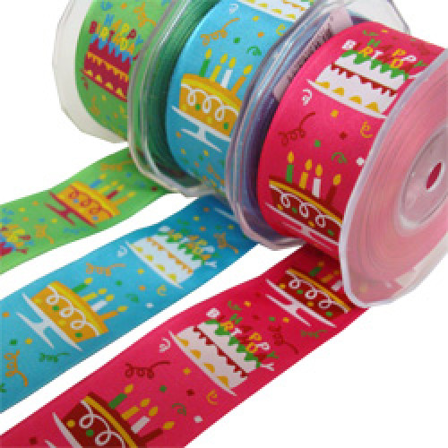 Wire Edge Happy Birthday Ribbon