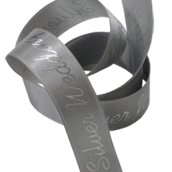 Silver Wedding Printed Ribbon