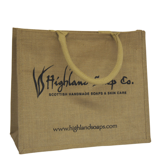 Printed Jute Bags Padded Handles