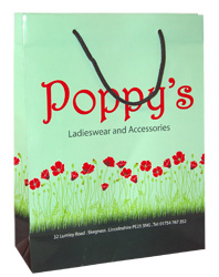Poppys Full Colour Printed Paper Carrier Bags