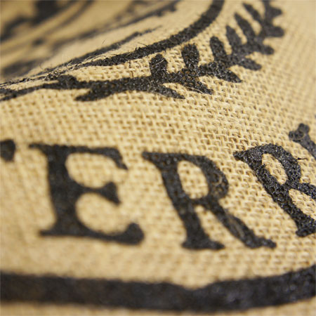 Stock jute bags screen printed from as few as 50 bags single colour