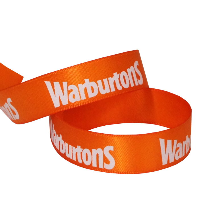 Warburtons printed ribbon 15mm double faced satin